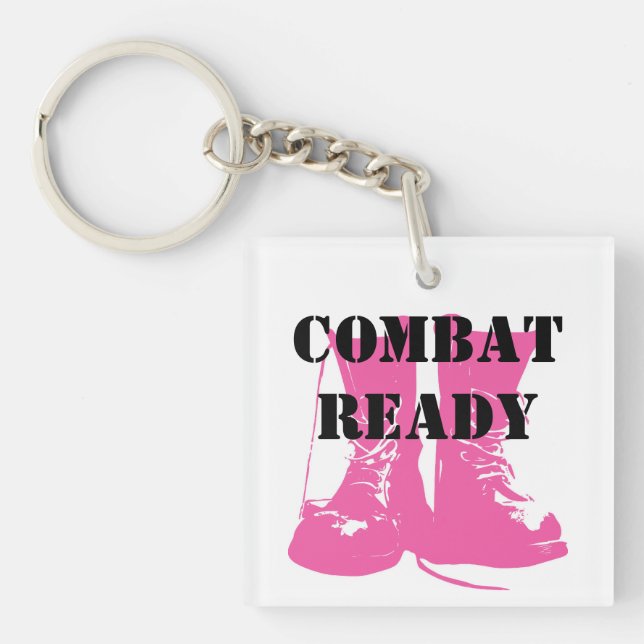 Porte-clés Bottes roses prêtes de militaires de combat (Devant)