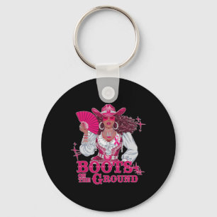 Porte-clés Bottes Sur Le Sol Pink Cowgirl Cancer Du Sein Wes