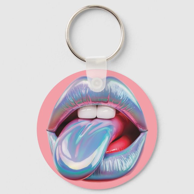 Porte-clés Bouche d'argent holographique (Recto)