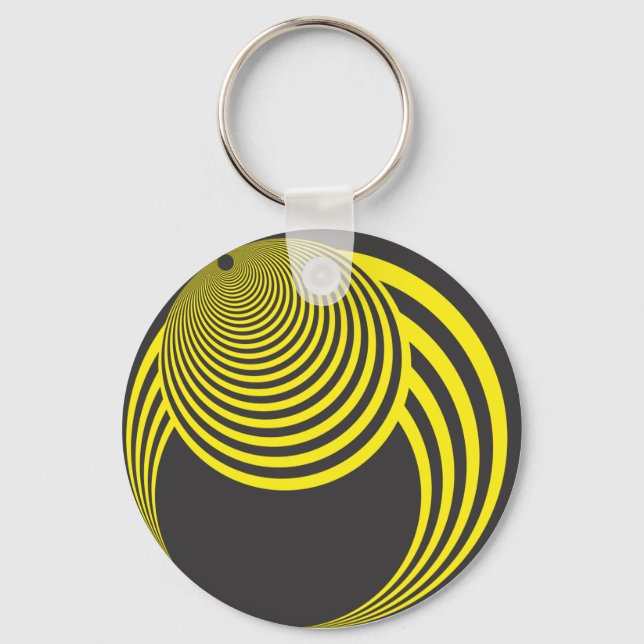 Porte-clés Bouche et trou jaune et noir (Recto)