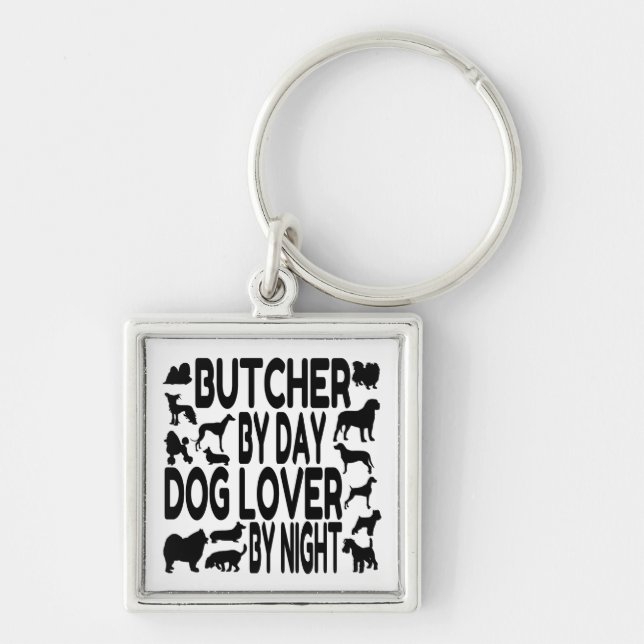 Porte-clés Boucher Amoureux des chiens (Devant)