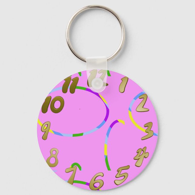 Porte-clés Boucles modernes Pink Magenta (Recto)