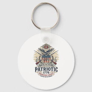 Porte-clés Bouclier de bataille patriotique 1776 Sym inspiré