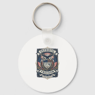 Porte-clés Bouclier de bataille patriotique 1776 Sym inspiré