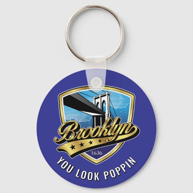 Porte-clés Bouclier de Brooklyn et motif Swoosh (Recto)