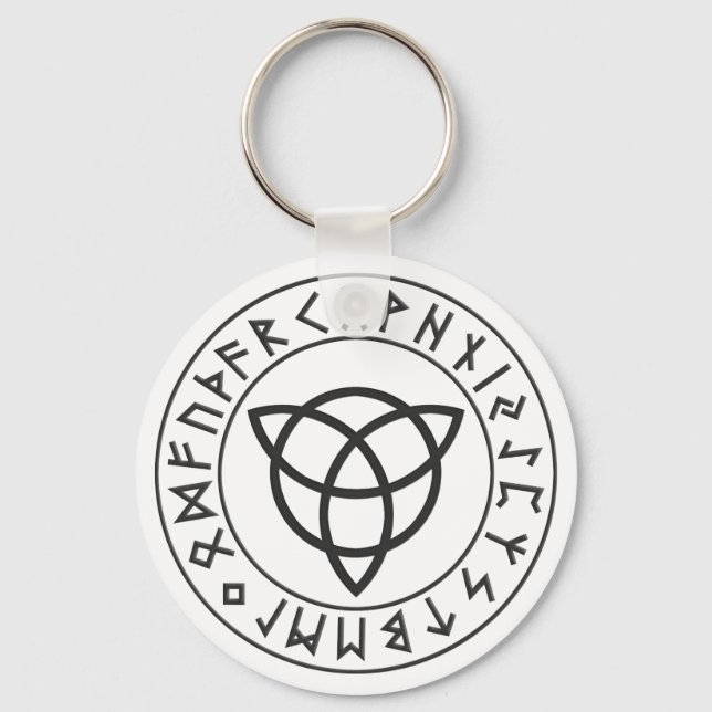 Porte-clés Bouclier de rune Triquetra (Recto)