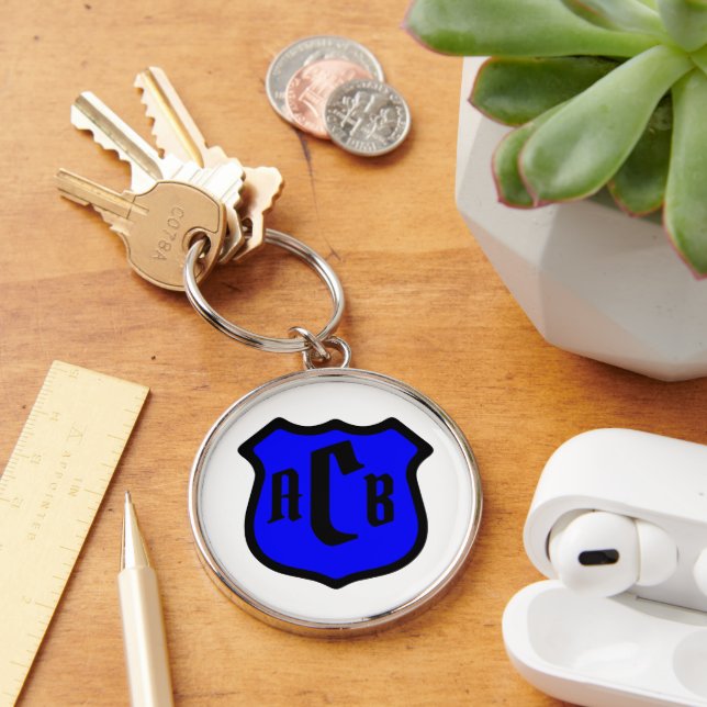 Porte-clés Bouclier de St-Michel avec monogramme (Bureau)