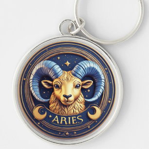 Porte-clés Bouclier du zodiaque Bélier Doré