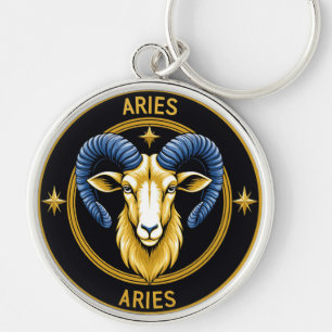 Porte-clés Bouclier du zodiaque Bélier Doré
