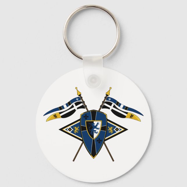 Porte-clés Bouclier médiéval et Porte - clé des drapeaux (Recto)