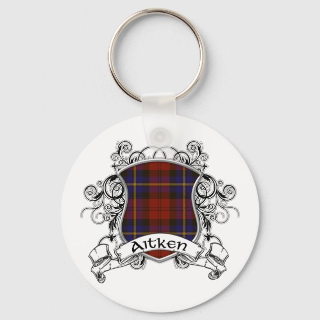 Porte-clés Bouclier Tartan Aitken (Recto)