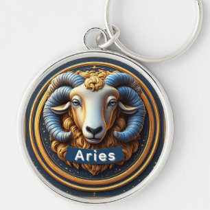 Porte-clés Bouclier Zodiaque du Bélier Doré