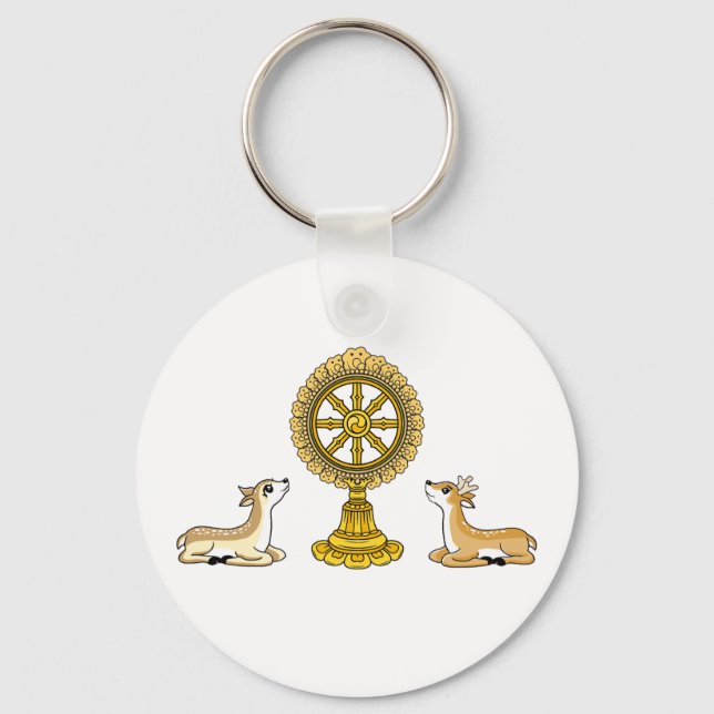 Porte-clés Bouddha Dharma Roue & Deers Porte - clé (Recto)