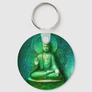 Porte-clés Bouddha vert