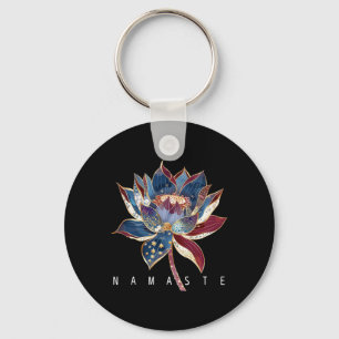 Porte-clés Bouddhisme zen fleur de lotus Namaste Yogi Bouddhi