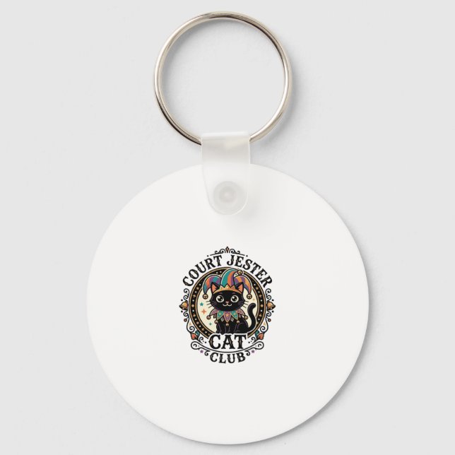 Porte-clés Bouffon de Cour Chat Design Amusant pour Amateur d (Recto)