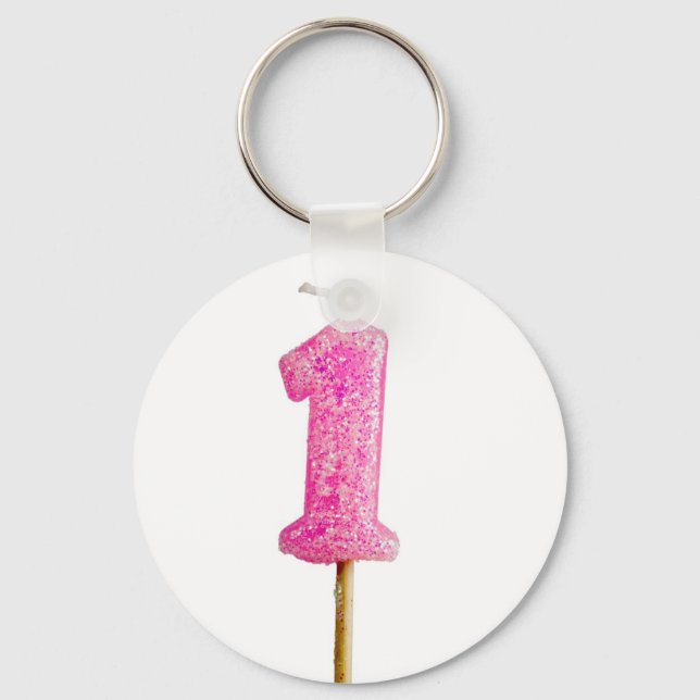 Porte-clés Bougie d'anniversaire numéro 1 (Recto)