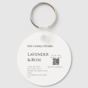 Porte-clés Bougie de soja rose Lavender entreprise ajouter q