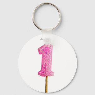 Porte-clés Bougie numéro 1 d'anniversaire