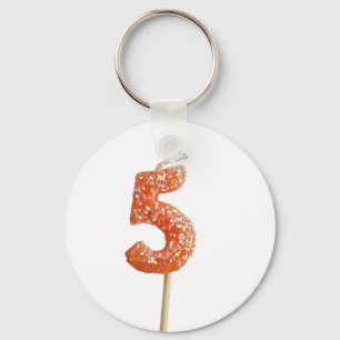 Porte-clés Bougie numéro 5 d'anniversaire