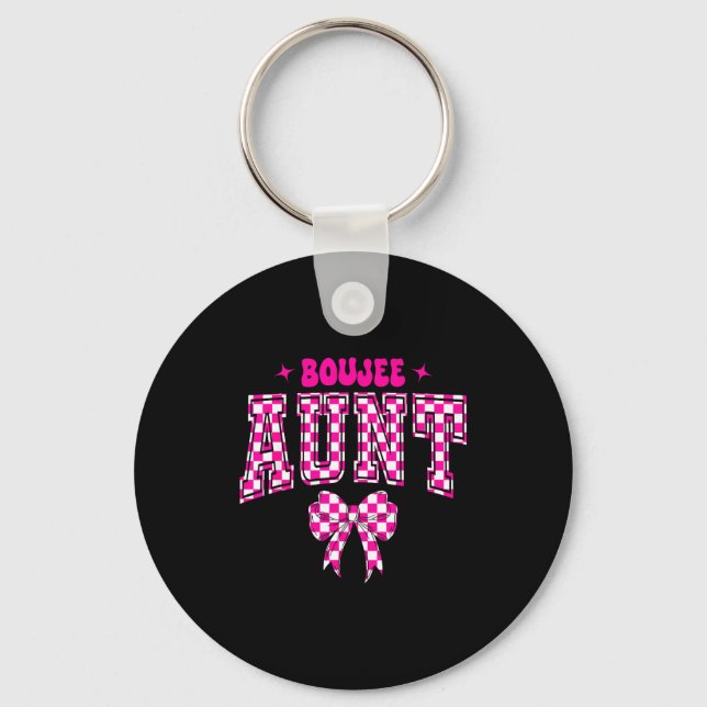 Porte-clés Boujee Aunt Nk Checkered Bow Birthday Family Match (Recto)