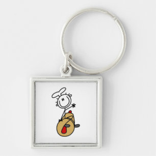 Porte-clés Boulanger avec rouleau à pâtisserie