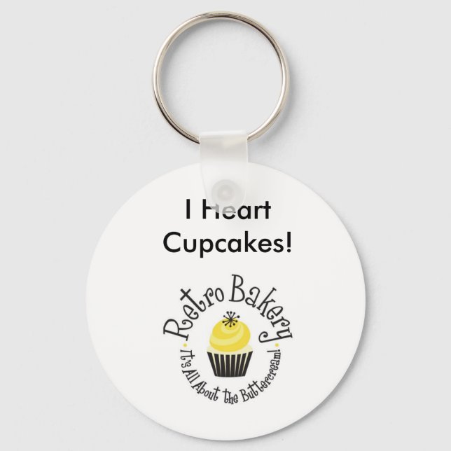 Porte-clés Boulangerie rétro I Heart Cupcakes Porte - clé! (Recto)