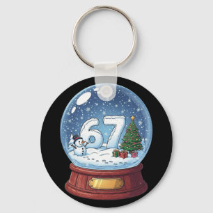 Porte-clés Boule à neige de Noël amusant 67 Six Sept Meme 