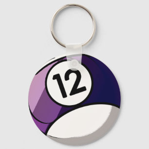 Porte-clés Boule de billards comique du numéro 12 de style