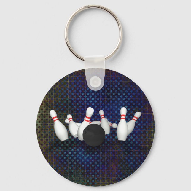 Porte-clés Boule de Bowling & Pins : Modèle 3D : Porte - clé (Recto)