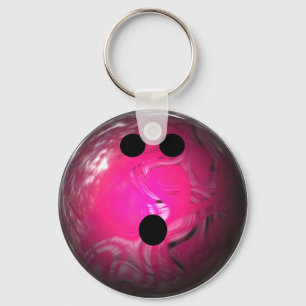 Porte-clés Boule de bowling rose de remous