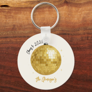 Porte-clés Boule de disco Champagne Nouvel An 2026