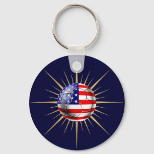 Porte-clés Boule de drapeau des USA de football de fanatiques