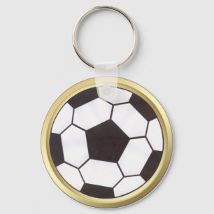 Porte-clés Boule de soccer avec porte - clé de finition or