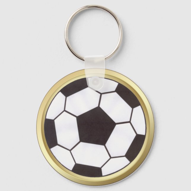 Porte-clés Boule de soccer avec porte - clé de garniture d'or (Recto)