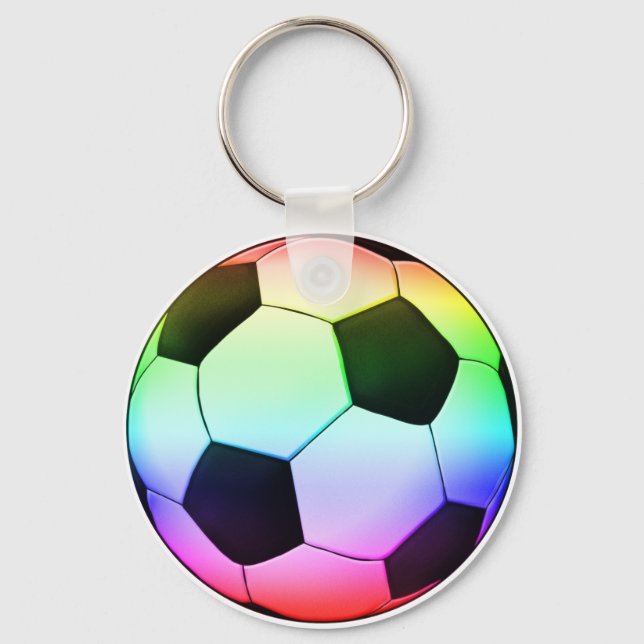 Porte-clés Boule de soccer multicolore (Recto)