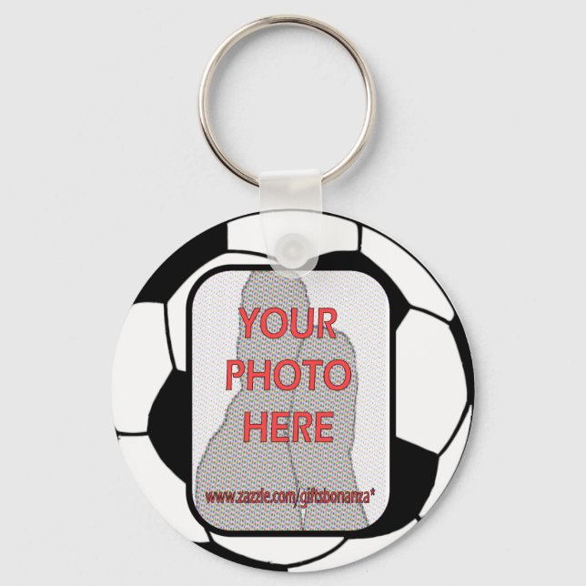 Porte-clés Boule de soccer photo personnalisable (Recto)
