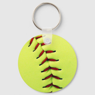 Porte-clés Boule de softball jaune