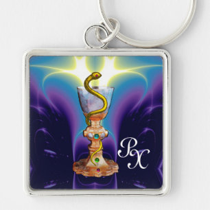 PORTE-CLÉS BOULE D'HYGÉIE, MÉDECINE, MONOGRAMME DE PHARMACIE