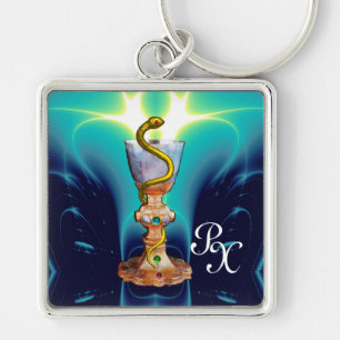 PORTE-CLÉS BOULE D'HYGÉIE, MÉDECINE, MONOGRAMME DE PHARMACIE