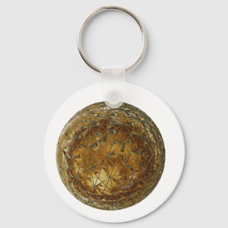 Porte-clés boule dorée