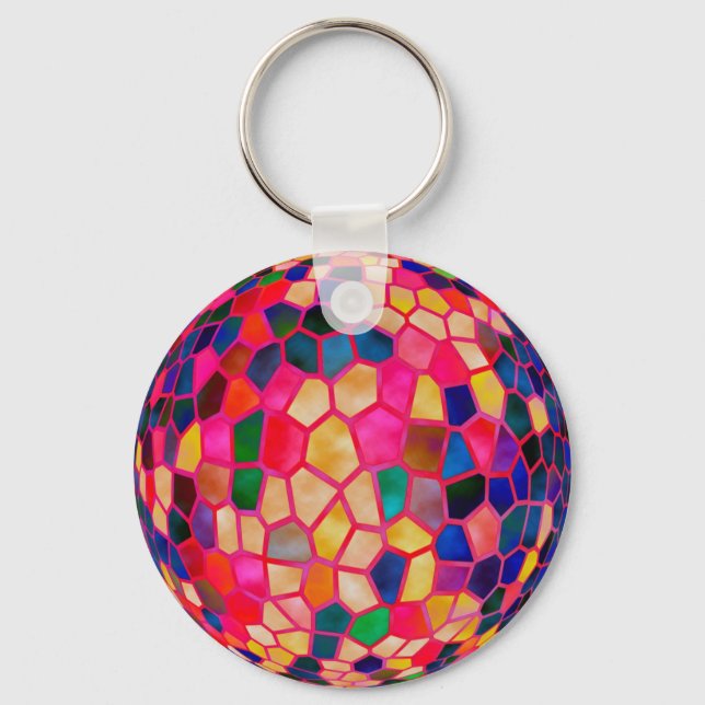 Porte-clés Boule en cristal brillant rouge SG (Recto)