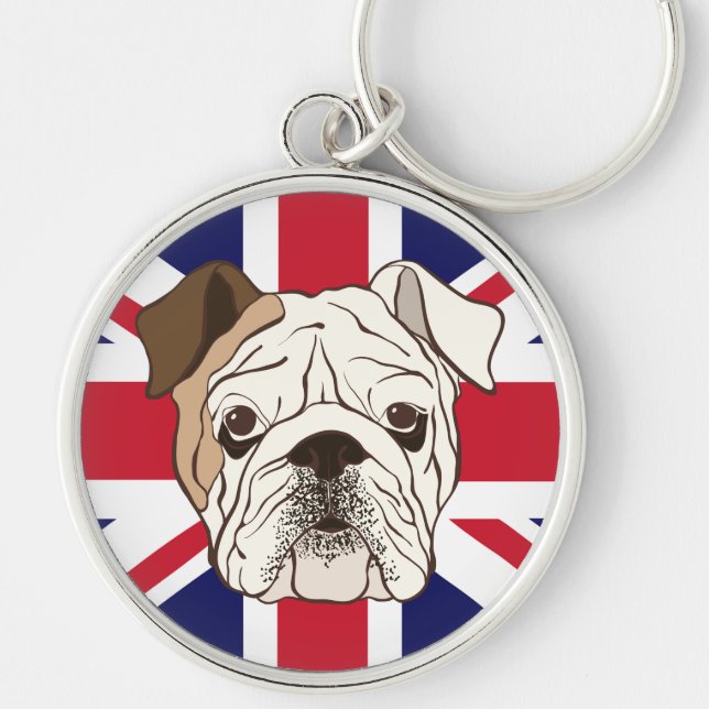 Porte-clés Bouledogue et porte - clé anglais d'Union Jack (Devant)