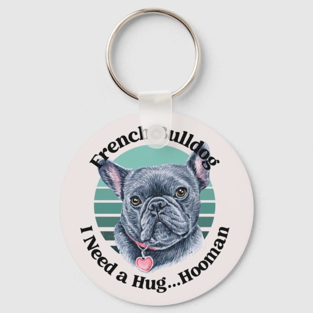 Porte-clés Bouledogue Français Aquarelle  (Recto)