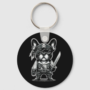 Porte-clés Bouledogue français Chien pirate Halloween Party