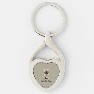 Porte-clés Bouledogue Français Crème