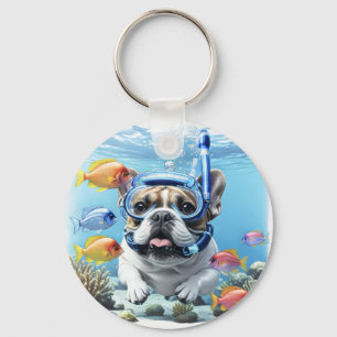 Porte-clés Bouledogue français en vacances French Bulldog