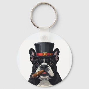Porte-clés Bouledogue français French Bulldog cigare