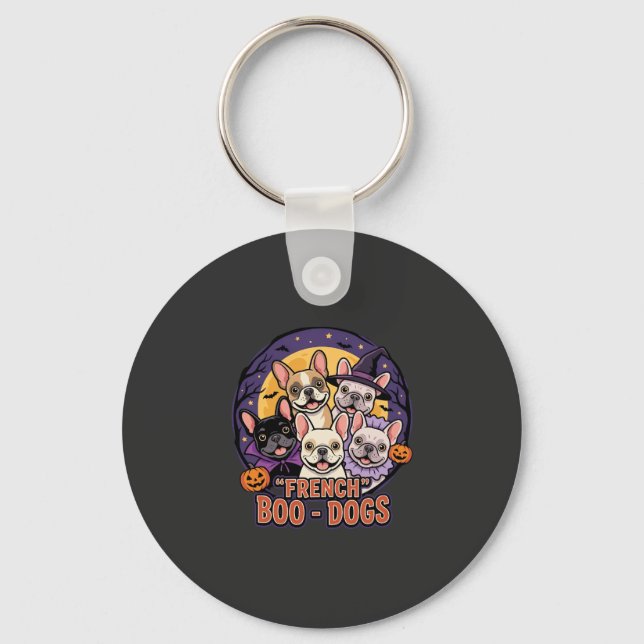 Porte-clés Bouledogue français Halloween Boo Dogs Vector (Recto)