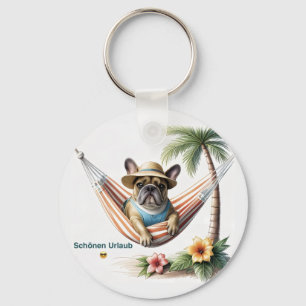 Porte-clés Bouledogue français Palme Plage Bouledogue françai